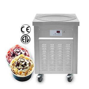 Cuisine Dining Bar etl CE Single Round Pan Fried Roll Ice Cream Machine Machine de cuisine