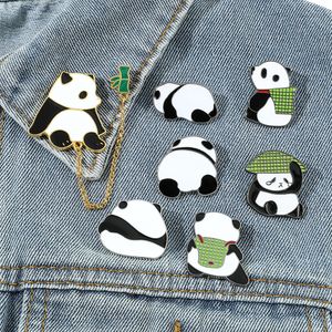 Panda émail broche broches ensemble esthétique mignon revers badges épingles cool pour sacs à dos chapeau sac collier bricolage mode bijoux accessoires en gros