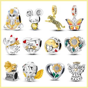 Pandora Original S925 Argent Sterling Graine De Tournesol Charme Perles Charme Convient pour Bracelet DIY Bijoux De Mode