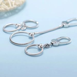 Pandora S925 en argent Sterling sac suspendu support Kit ensemble symbole porte-clés breloque adapté pour Bracelet bricolage bijoux de mode