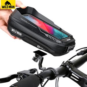 Sacoches Sacs WILD MAN Rainproof Bike Hard Shell Bicycle Phone Holder Case Écran Tactile Vélo 67 Pouces Vtt Accessoires 221201