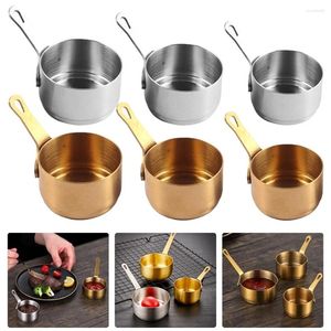 Casseroles 1pc Beurre Pan Sauce Chauffage Pot Lait En Acier Inoxydable Soupe Assaisonnement Plat Sauce Bateaux Vaisselle Avec Poignée