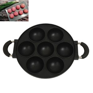 Pans 7Hole Cake Cooking Pan Cast Aluminum Omelette NonStick Pot Breakfast Egg Pie Mold Kitchen Cookware DropShi 230731