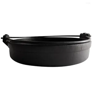 Sartenes Sartén de hierro fundido Sartén para cocinar Estilo japonés Utensilios de cocina para acampar Olla Suministro de cocina Wok al aire libre