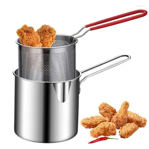 Pans Deep Fryer Pot Stainless Steel Small Cooking Portable Chicken Fried Tools For French Fries