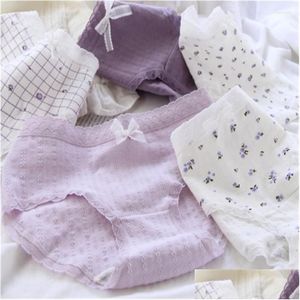 Panties 4Pc/Lot Baby Girls Underwear Cotton Kids Short Briefs Children Underpants 9-20Y A000-4 Drop Delivery Maternity Clothing Dhp3X