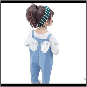 Pantalon Vêtements Bébé, Maternité Drop Delivery 2021 Bébé Fille Mode Combinaison Jeans Cartoon Aile Denim Ensemble Automne Nouveauté Enfants Vêtements F