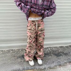 Pantalon houzhou rose camo pantalon pantalon hommes y2k poches oversize camouflage pantalon cargo masculin vêtements streetwear de mode hip hop