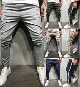 Pantalones sargentos para hombres pantalones jogger 2018 nuevas rayas urbanas rectas pantalones casuales delgados pantalones largos s3xl