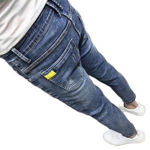 Pantalons En Gros 2022 Mode Étudiants Occasionnels Esprit Social Guy Personnalité Jeans Skinny Hommes À La Mode Hommes Marque Slim Pieds Pantalons Collants