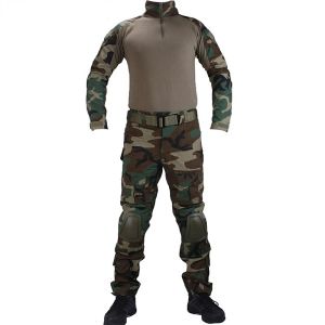 Pantalon bois camouflage de chasse aux vêtements de chasse militaire Combat de chemise BDU BDU Set Camo Airsoft Sniper Ghillie Suit Uniforme tactique