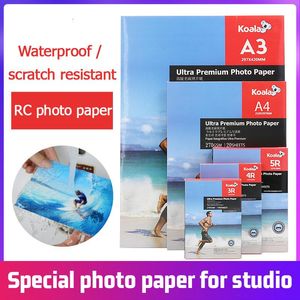 Paper 100pcs 5/6/7 pulgadas de calidad a prueba de agua Paper Photo Studio Studio Papel y papel fotográfico brillante 20pcs A4 Adecuado para las fotos del álbum