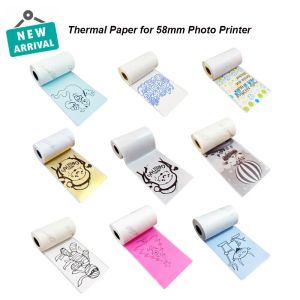 Papier 57 mm Papier thermique autocollant auto-adadhésive Papiers imprimé clair pour Poooli Papang Peripage A6 Printer pour le papier Photo