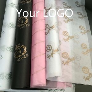 Papier luxe de luxe imprimé sur mesure de logo d'emballage de tissu papier de tissu