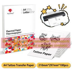 Paper M08F Impresora térmica portátil A4 Secar rápidamente el papel térmico pliegue continuo A4 Paper 4lay Tattoo Paper M08F Bluetooth Impresora