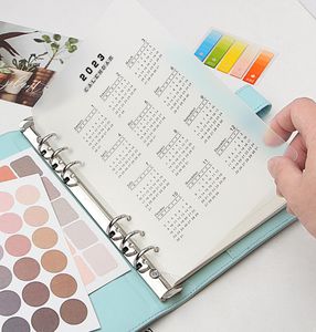Productos de papel Calendario 2023 PP divisor A5 A6 cuaderno de hojas sueltas planificador hoja de índice carpeta categoría Clip interior 2211086283510