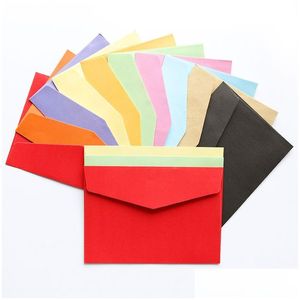 Produits en papier Vente en gros 17,5 x 12,5 cm / 6,9 x 4,9 pouces 50 pièces/lot de produits en papier kraft de couleur unie carte de vœux carte postale notes de remerciement Env Dhwaj