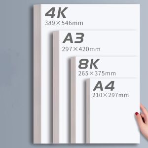 Cardboard blanc en papier A3A4 Card de bricolage fait à la main en carton dur épaissis de 300 grammes à double imprimerie