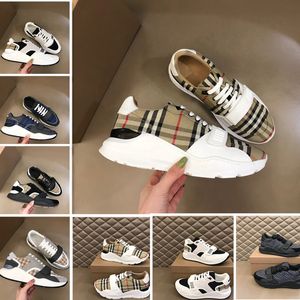 Diseñador de París Zapatillas de deporte casuales Zapatos Cuero clásico entrenamiento a cuadros Baya Tela de malla Raya cuadrada a cuadros Zapatos a rayas Entrenamiento de moda para hombres tira de color de suela gruesa