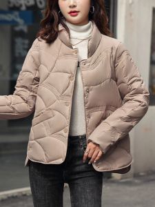 Parkas Veste pour femmes courte légère mince petite couche de coton Coat à linge hivernal Nouveau dans le collier de support japonais coréen de loisirs parkas tops