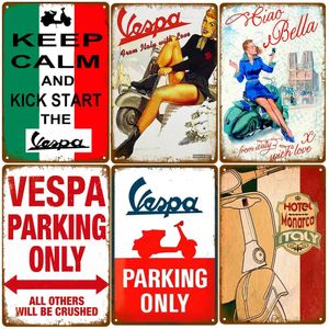 Parking uniquement panneaux métalliques vintage Keep Calm And Kick Start, panneau en étain pour la maison, la chambre, le café, le garage, la moto, panneau d'affichage mural, plaque d'art, décoration de club, taille 30 x 20 cm w01