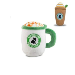 Parodie étoiles Pups Coffee Dog Toy Pup'kin Spice Latte - automne drôle parodie en peluche de vacances squeaky toys for mignon cadeaux pour anniversaire de chien - cool en peluche pour toutes les tailles de race