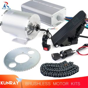 Partie Kunray Electric Bike Brushless Motor With Controller Conversion Kits 36V 1000W avec pédale pour scooters Gokarts Motor 3000W 72V