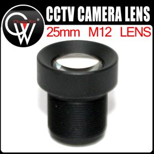 Pièces de 25 mm lentilles CCTV Board MTV Lens, M12 * 0,5, angle de visualisation large 12 degrés, adapté au capteur de caméra CCTV 1/3 