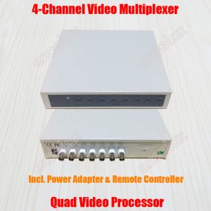 Parts 4ch CCTV Video Quad Processor Multiplexeur 4 canaux Splitter de couleur BNC Signal de sortie VGA Multiplexor avec télécommande