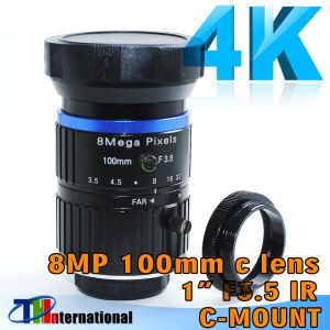 Parts 8MEGA Pixel 100 mm Lens C Mount Lens Manual Manual Manual Focus 1: 3,5 Aperture 1 