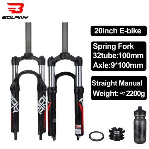 Pièces Bolany Pliage Bike 20 pouces Suspension Fork Disc Disc Brake BMX Kids Spring Forks Ferme 9 * 100 mm Accessoires de vélo