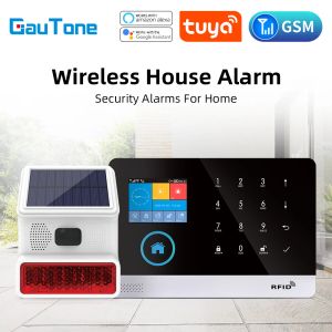 Pièces Gautone Smart Home Wifi Gsm Système d'alarme pour la maison avec capteur de mouvement Sirène sans fil Vision nocturne Caméra IP Tuya Support Alexa