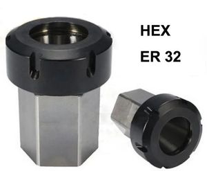 Piezas Hex ER25 ER32 portaherramientas portabrocas soporte de resorte bloque de pinza 45x65mm para torno Mini máquina de grabado