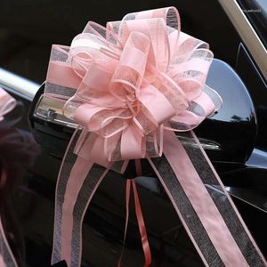 Décoration de fête 10/20 pièces ruban de voiture de mariage blanc tirer des nœuds noeud emballage cadeau décor fournitures d'anniversaire chaises bricolage maison