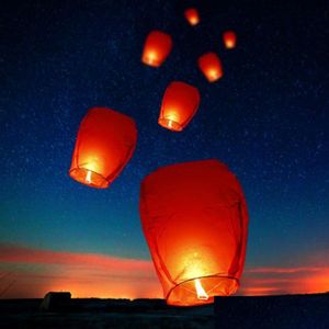 Décoration de fête 10-30pcs papier chinois ciel volant souhaitant lanternes bougies lampes lumière festival de mariage de Noël livraison directe Dhknt