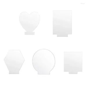 Décoration de fête 10pcs feuilles acryliques pour base de lumière LED panneau transparent vierge épais avec film de protection signe de table projet d'affichage bricolage