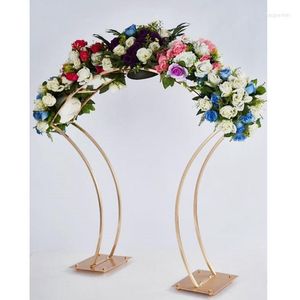 Décoration de fête 10pcs) Style Flower Stand Centres de table Road Lead Wedding Floral Gold Vase Table Centerpiece Yudao2011