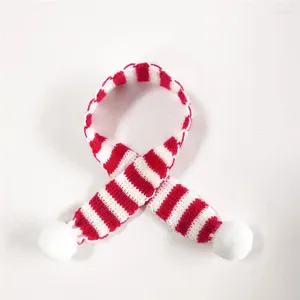 Décoration de fête 12/6 pièces Mini écharpe de noël rouge et blanc rayures bouteille de vin couverture de poupée en tricot ornement de noël