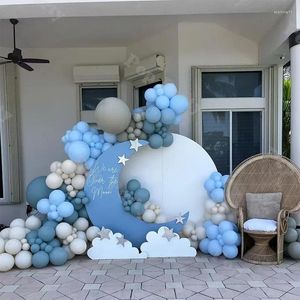 Decoración de fiesta 152 unids Macaron Blue Balloon Chain Outdoor Moon Arch Set para el día de San Valentín y suministros de feliz cumpleaños