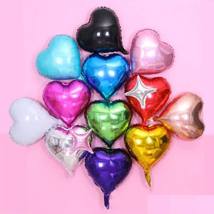 Decoración de fiesta 18 pulgadas Love Heart Foil Balloon 50 Unids / lote Globos de cumpleaños para niños Decoración de boda Dh0931 Drop Delivery Home Garden Dh8Sy