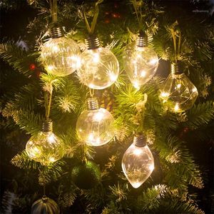 Décoration de fête 1pc lampe PET suspendu lumières boule de verre ornements de lumière décorations d'arbre de Noël maison fournitures de Noël ampoule décor1