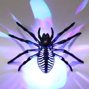 Décoration de fête 1 pièces araignée en plastique réaliste avec des lumières fausses araignées de blague pour les décorations d'Halloween cadeaux faveurs