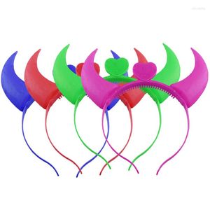 Décoration de fête 200 pcs/lot Halloween jouets Prop lueur bandeau OX corne lampe nuit Flash lumière plus de couleur pour adulte et enfants Club