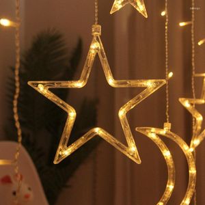Décoration de fête 2022 LED Deer Tree Bells Christmas Garland String Lights Fairy Curtain Hanging Light pour l'année Noël NAVIDAD DÉCORTIONS DE CADEAUX