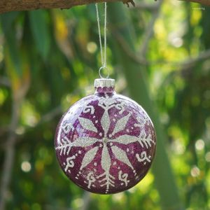 Decoración de fiesta, 2 unidades por paquete, diámetro de 10cm, tamaño medio, serie morada, bola de cristal, árbol de Navidad, globo, colgante para el hogar