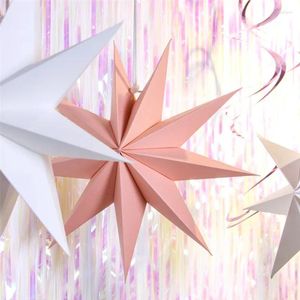 Decoración de fiestas 30 cm Nine Tip Paper Stars Linternas coloridas colgantes Ornamento de navidad