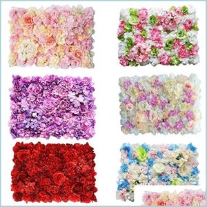 Décoration de fête Panneau floral 3D Ensemble de fleurs artificielles 60x40cm Mur Home Store Po Drop Livraison 2021 Jardin Festive Party Suppl Mxhome Dhw0B