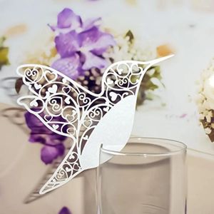 Décoration de fête 50 PCS / SET 3D DIY LOVE BIRD PLACE CARTES Table en verre pour le mariage Home