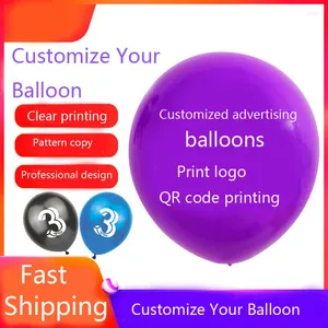 Décoration de fête 500pcs / lot 2.8g Impression personnalisée Ballons publicitaires Mariage Ballon en forme de coeur Logo Épaississement