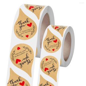Décoration de fête 500 pièces papier Kraft naturel merci autocollants étiquette d'affaires pour sac cadeau autocollant emballage enveloppe